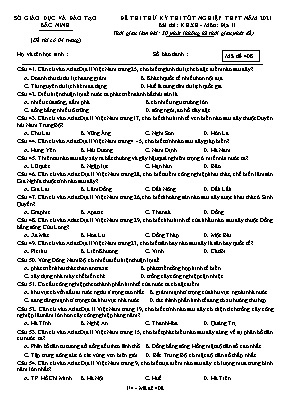 Đề thi thử Tốt nghiệp THPT môn Địa lí - Mã đề 408 - Năm học 2020-2021 - Sở giáo dục và đào tạo Bắc Ninh (Có đáp án)